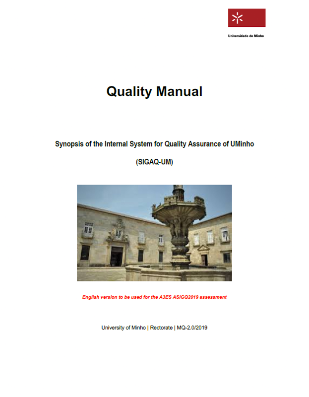 Cover of the University of Minho Quality Manual.