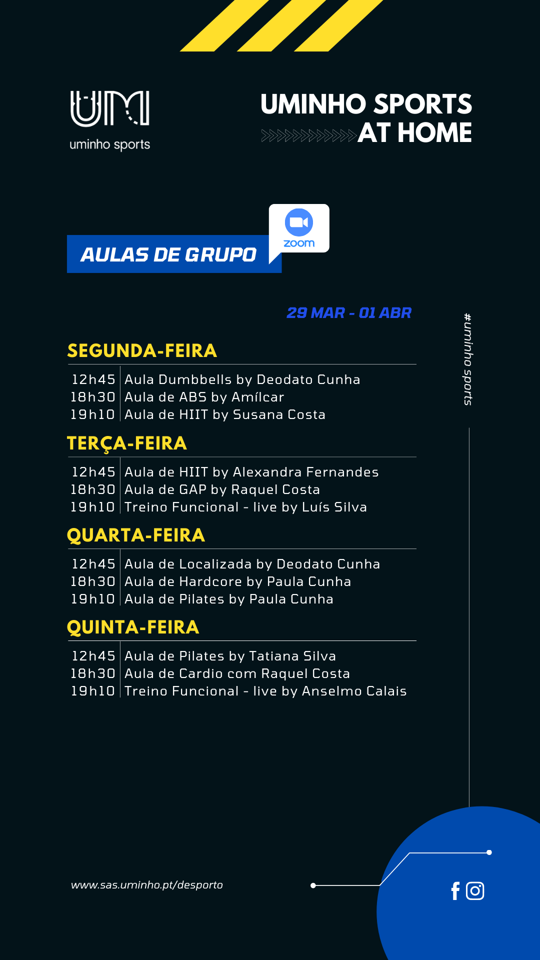 Agenda - 29 de março  01 de abril (grupos)