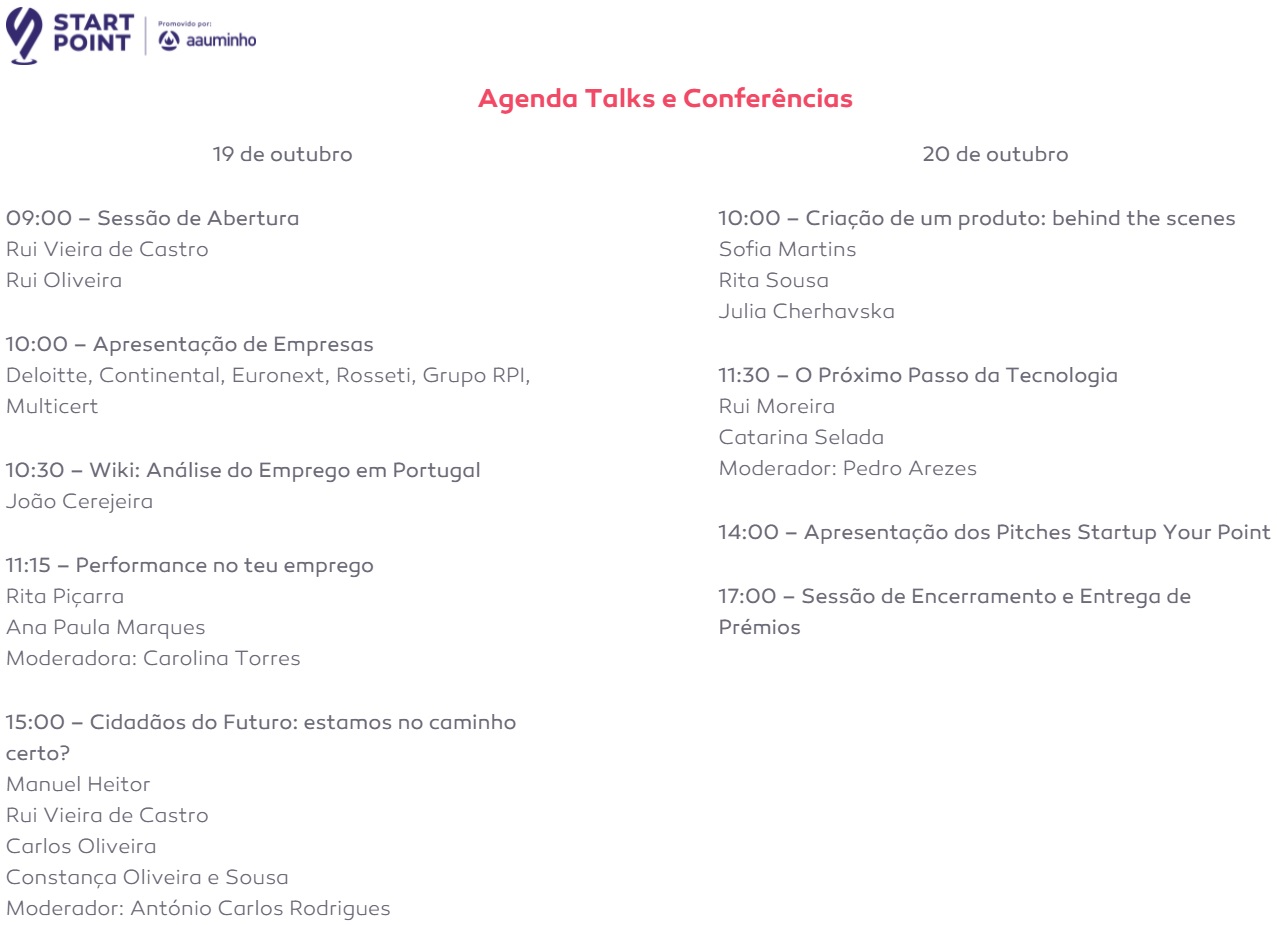 Agenda - Talks e Conferências