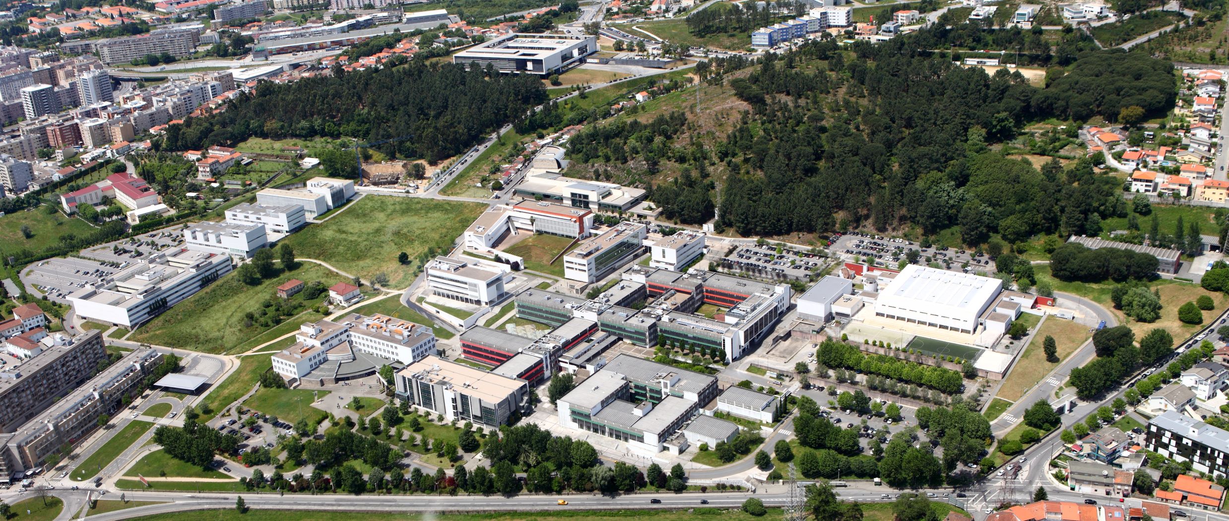 Vista aérea do campus de Gualtar