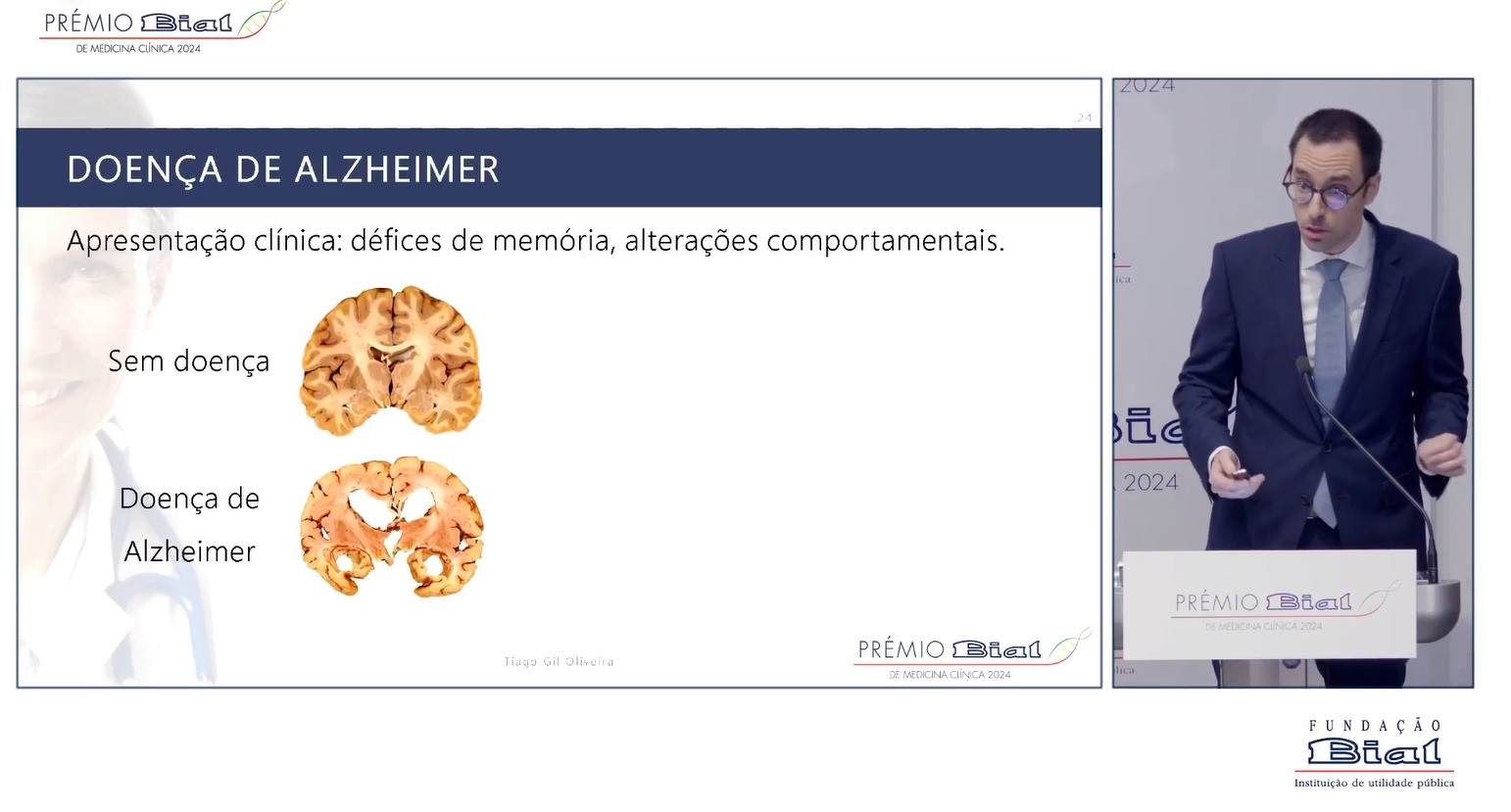 Tiago Gil Oliveira a apresentar o seu estudo premiado