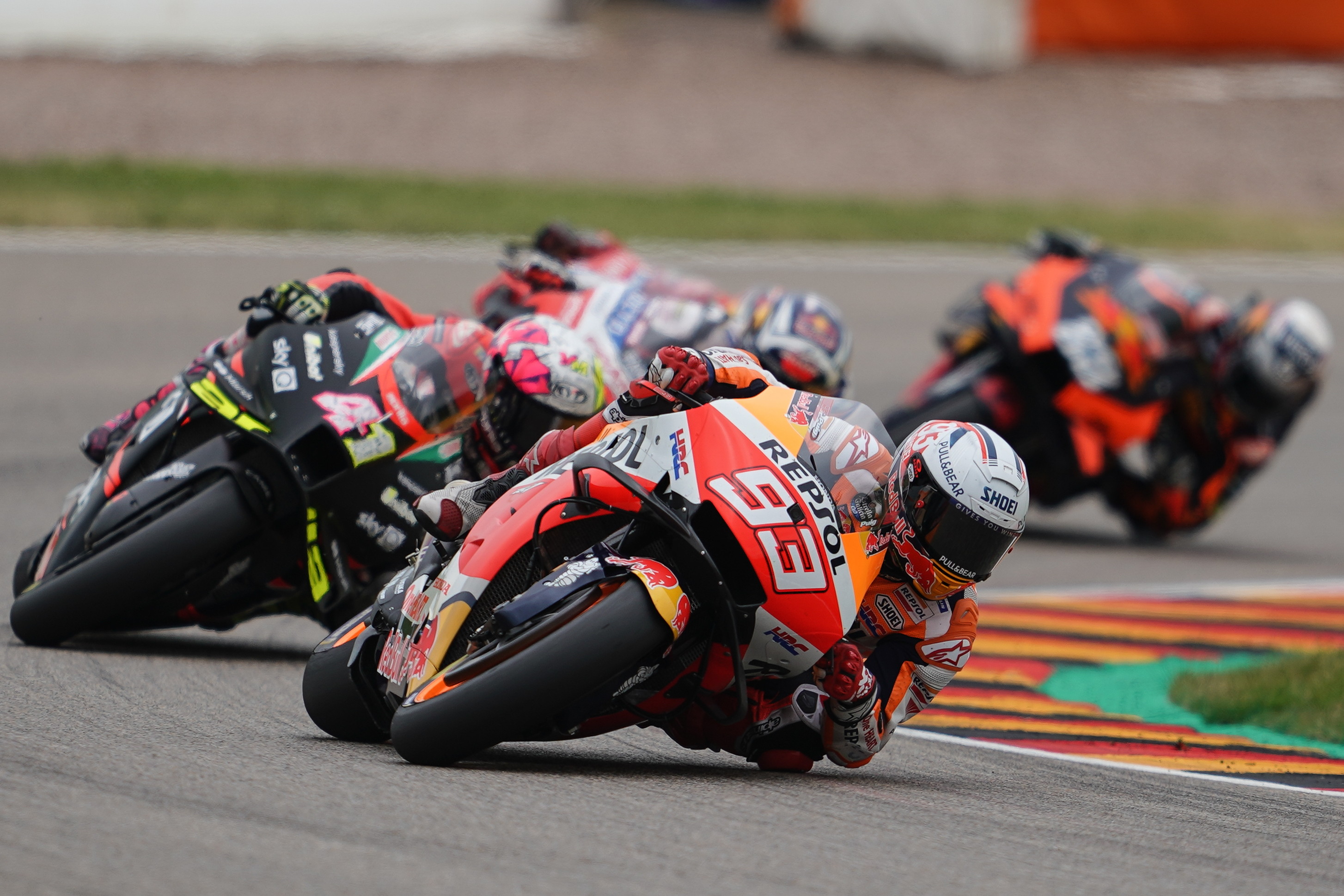 Marc Márquez, Aleix Espargaró, Johann Zarco e Miguel Oliveira em Sachsenring - Alemanha, 2021  (foto: Jaime Olivares Camps/Wikipedia)