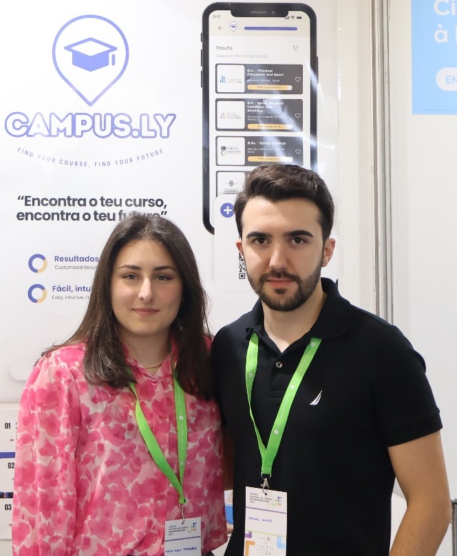 Samuel Anjos e Maria Eleni Tzagkaraki, CTO da Campus.ly (foto: Sanjotec/arquivo)