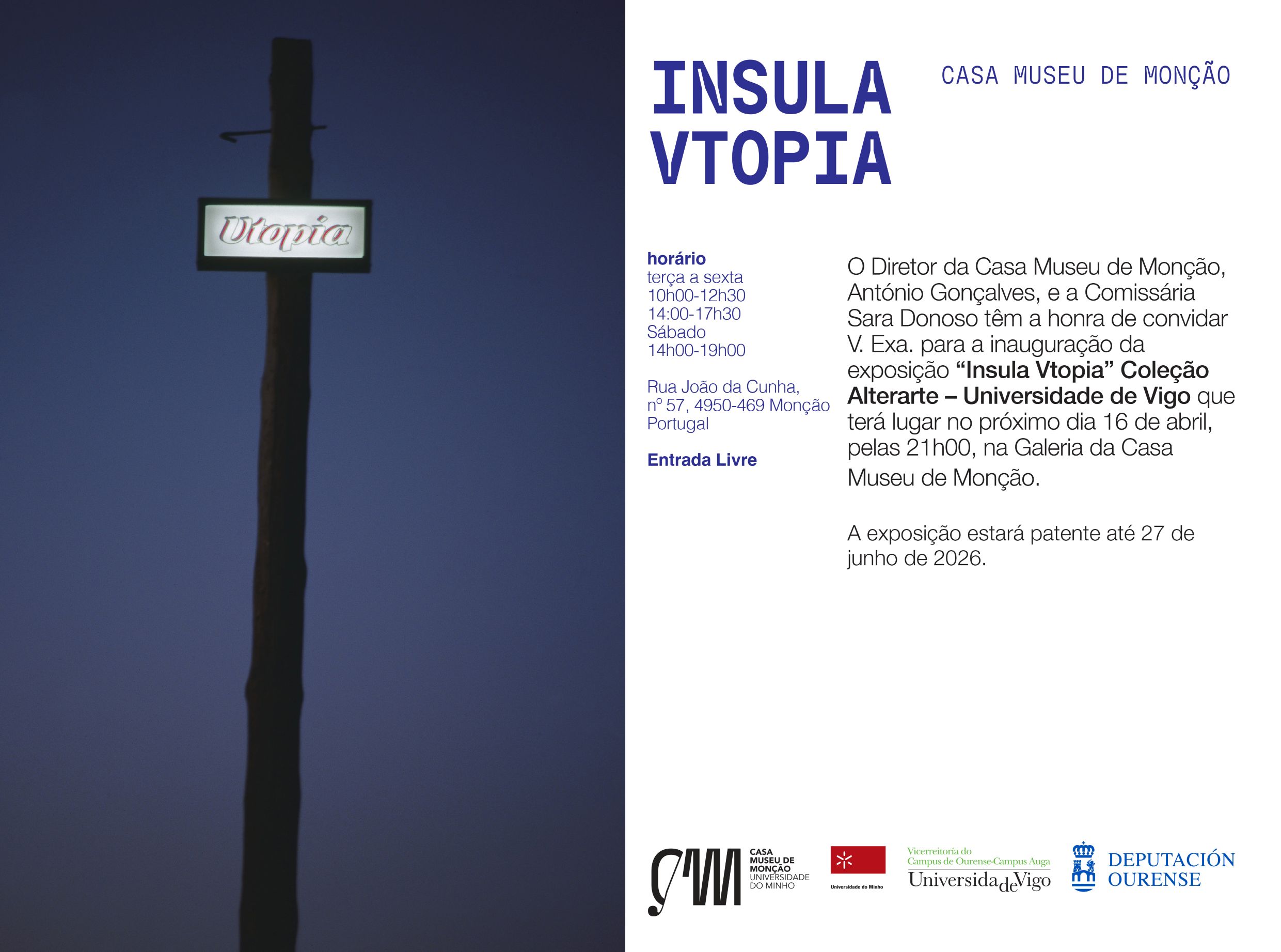 Convite para o evento de inauguração