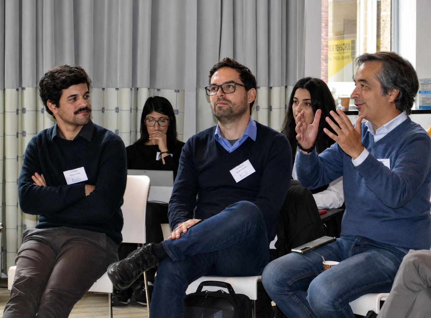 Bruno Muniz, José Granja e Miguel Azenha, investigadores do ISISE da Escola de Engenharia da UMinho